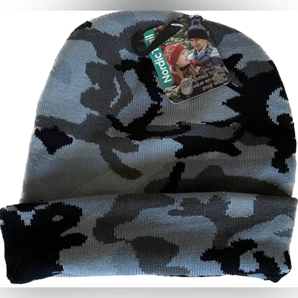 NWT Nordic Trail GRY Camo Toque, Adult. *P1058